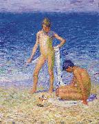 John Peter Russell Boys on the Beach, Belle lle oil on canvas